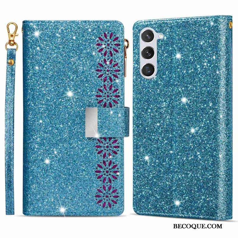 Housse Samsung Galaxy S23 Plus 5G Paillettes Portefeuille