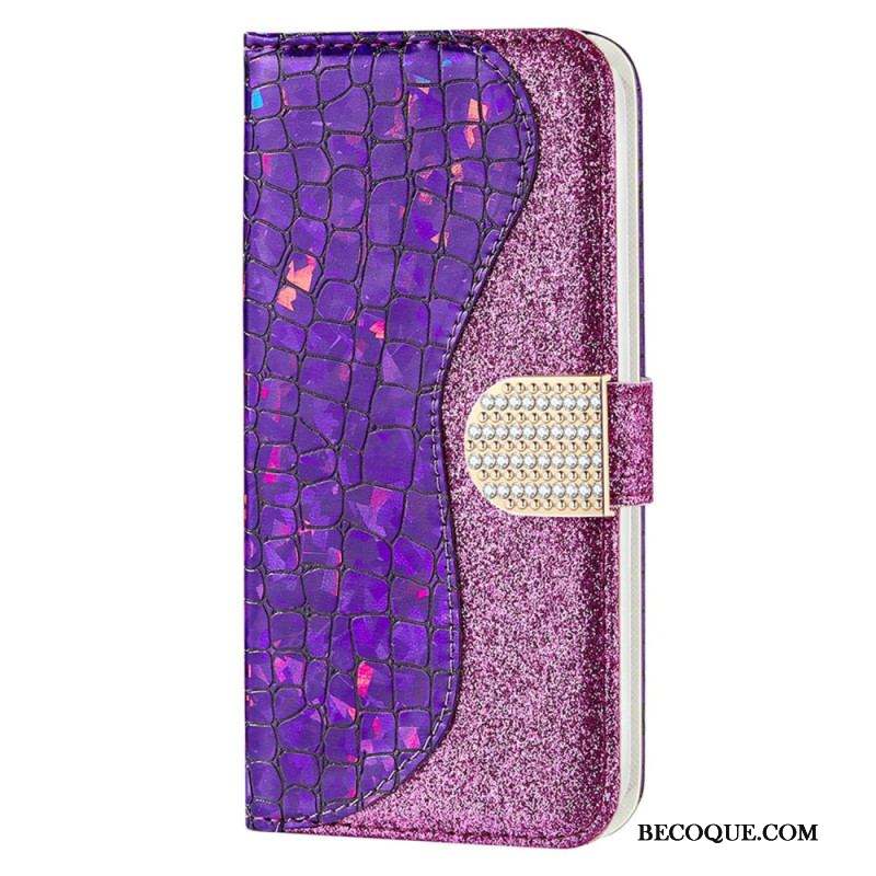 Housse Samsung Galaxy S23 Ultra 5G Croco Diamants