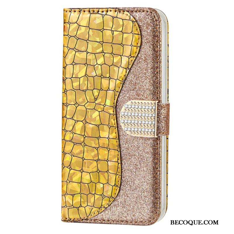 Housse Samsung Galaxy S23 Ultra 5G Croco Diamants