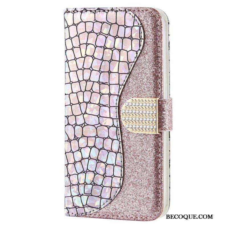 Housse Samsung Galaxy S23 Ultra 5G Croco Diamants