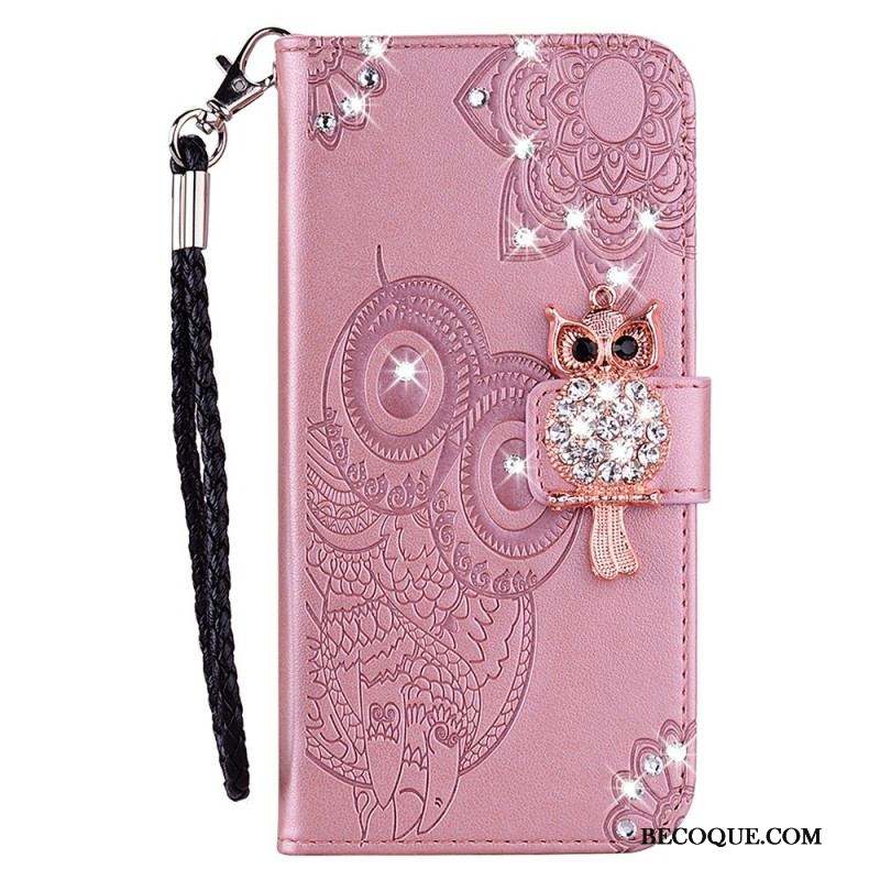 Housse Samsung Galaxy S23 Ultra 5G Hibou Mandala et Breloque