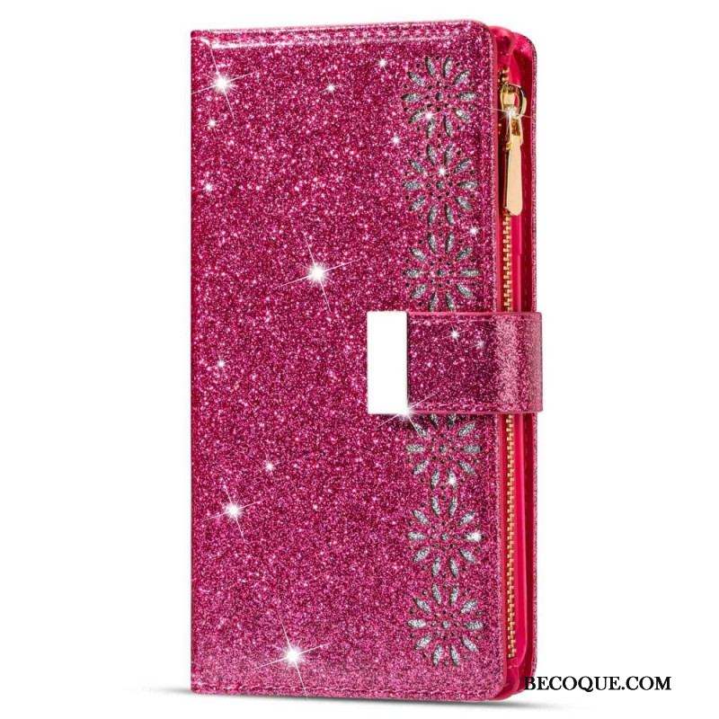 Housse Samsung Galaxy S23 Ultra 5G Paillettes Portefeuille