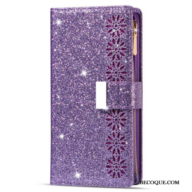 Housse Samsung Galaxy S23 Ultra 5G Paillettes Portefeuille