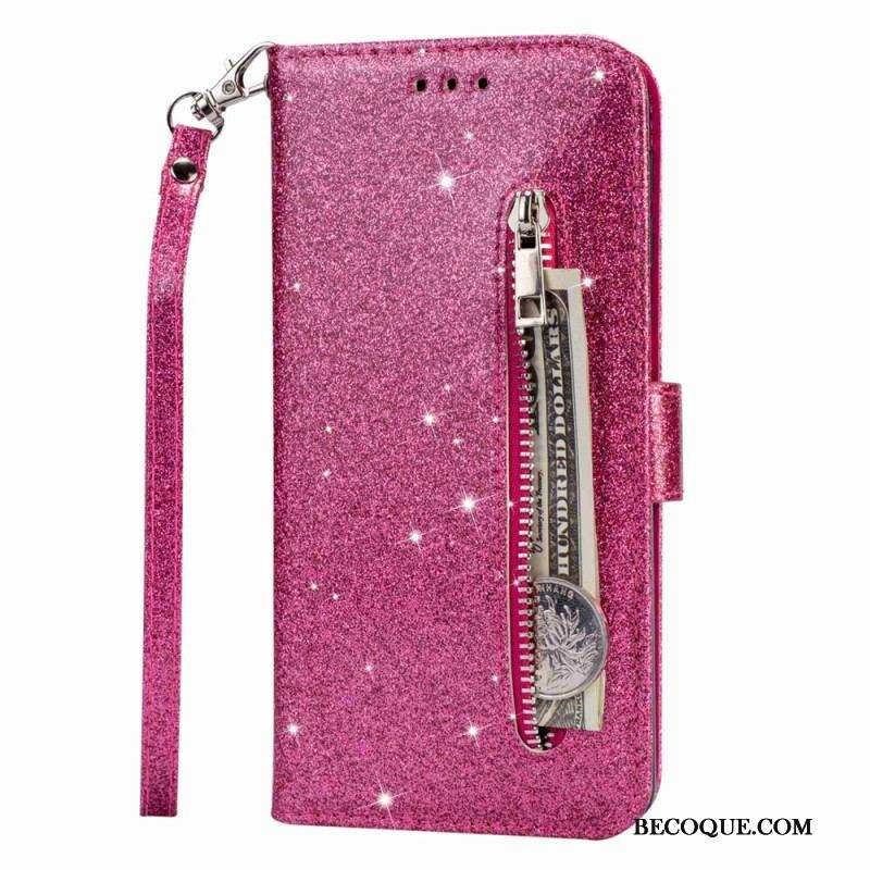 Housse Samsung Galaxy S23 Ultra 5G Porte-Monnaie Paillettes