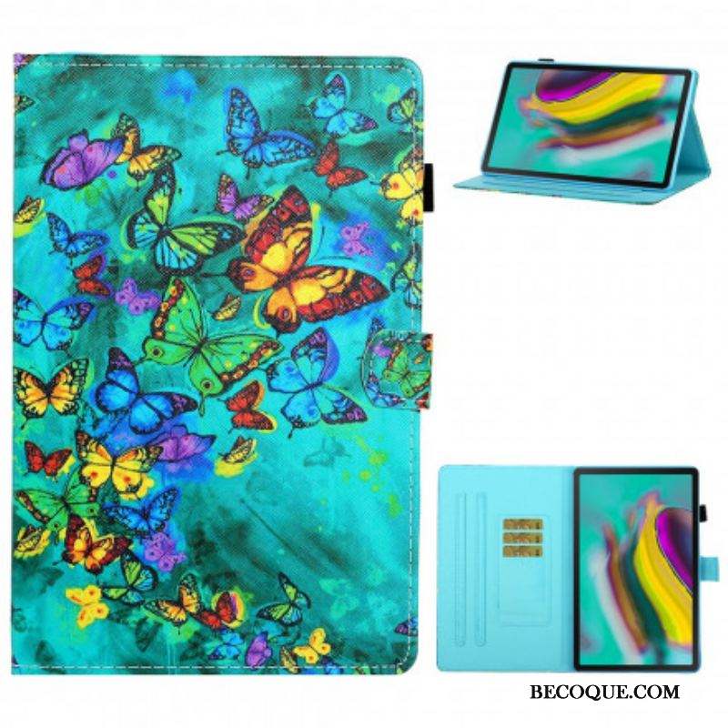 Housse Samsung Galaxy Tab A7 (2020) Papillons Peints