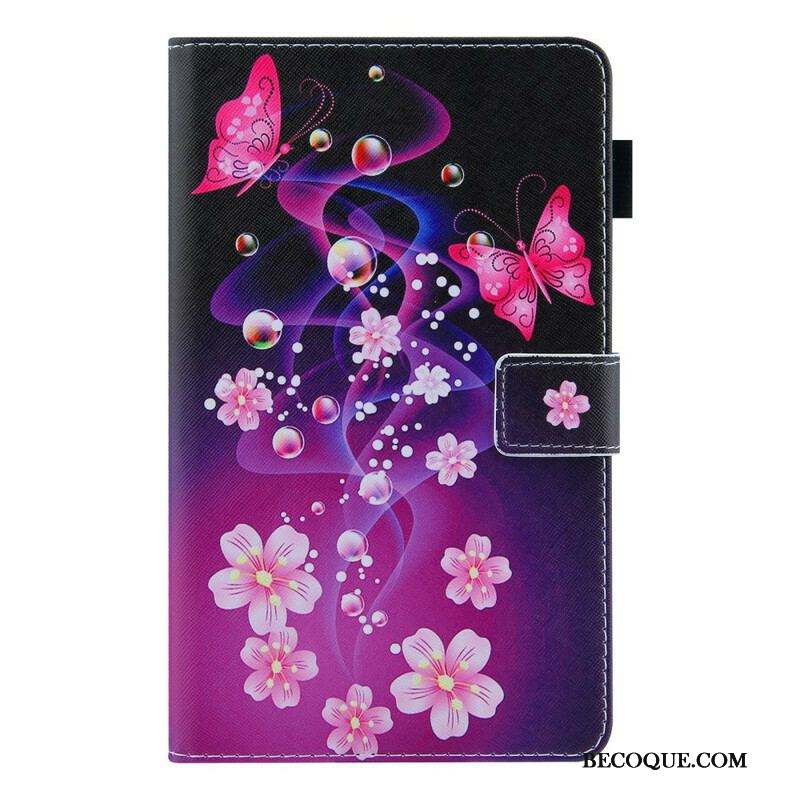 Housse Samsung Galaxy Tab A7 Lite Papillons Colorés
