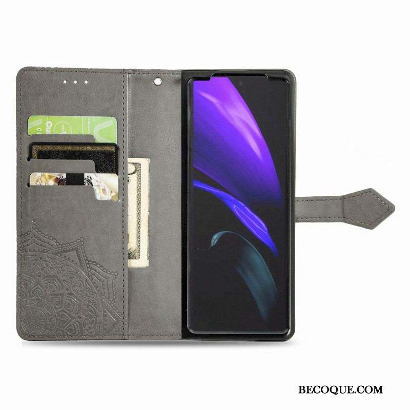 Housse Samsung Galaxy Z Fold 4 Mandala Moyen Âge à Lanière