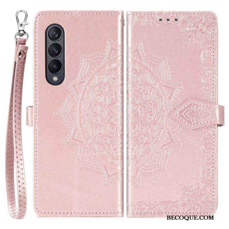 Housse Samsung Galaxy Z Fold 4 Mandala Moyen Âge à Lanière