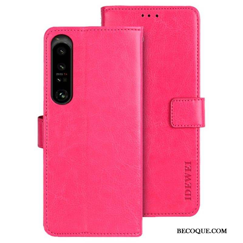 Housse Sony Xperia 1 IV Simili Cuir IDEWEI