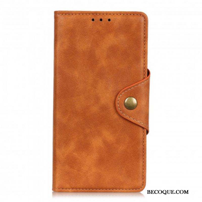 Housse Sony Xperia 10 III Simili Cuir Vintage Bouton