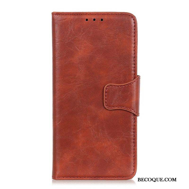 Housse Sony Xperia 10 IV Cuir Fendu Fermoir Vintage