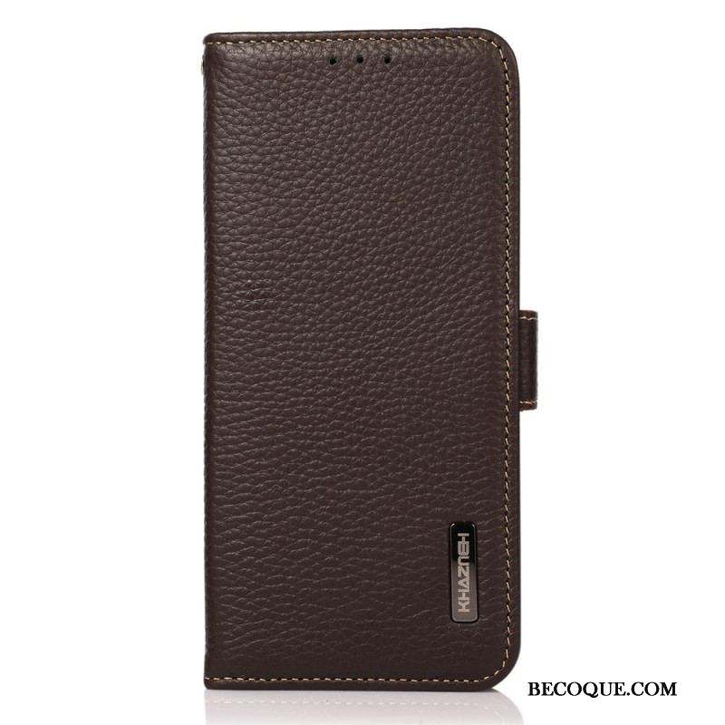 Housse Sony Xperia 10 IV Cuir Litchi KHAZNEH RFID