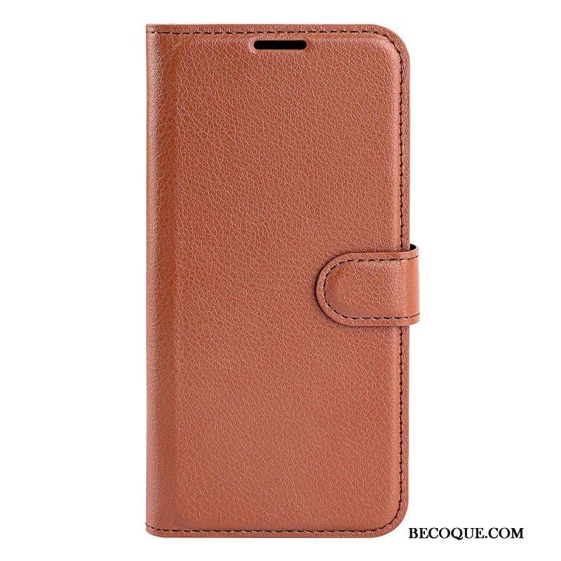 Housse Sony Xperia 10 IV Simili Cuir Litchi Classique