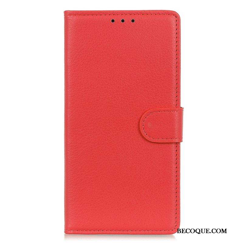 Housse Sony Xperia 5 IV Simili Cuir Litchi Traditionnel