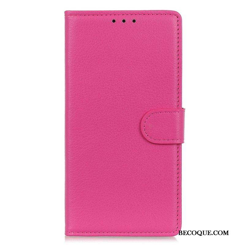 Housse Sony Xperia 5 IV Simili Cuir Litchi Traditionnel