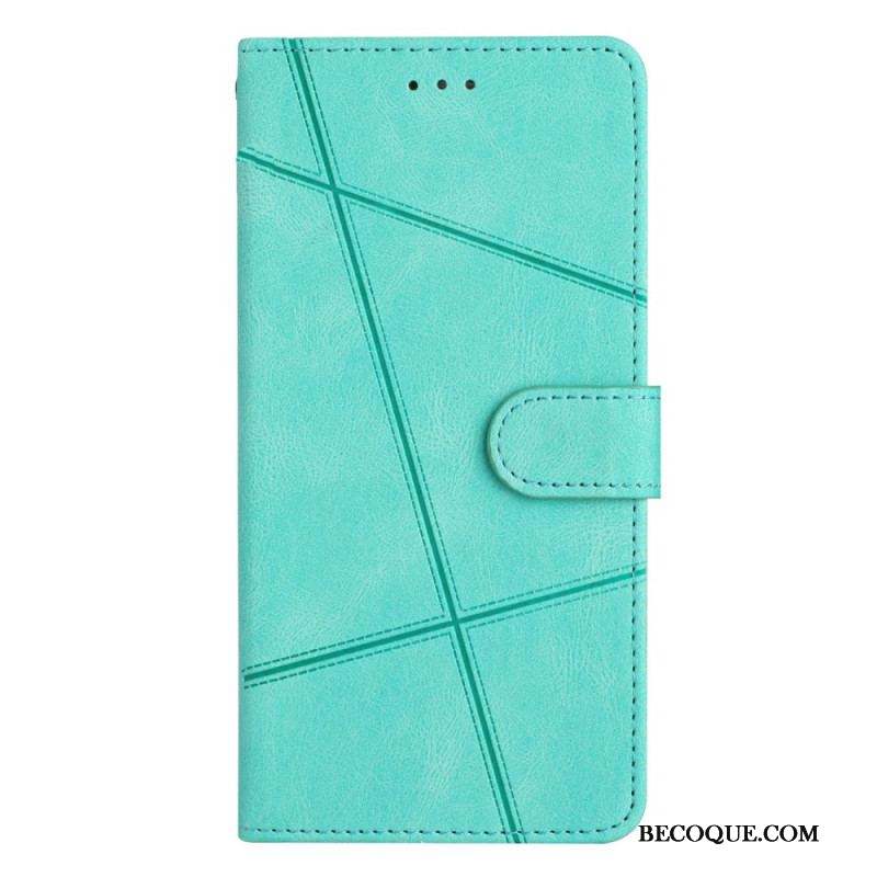Housse Xiaomi 12 Lite Effet Cuir Lignes à Lanière