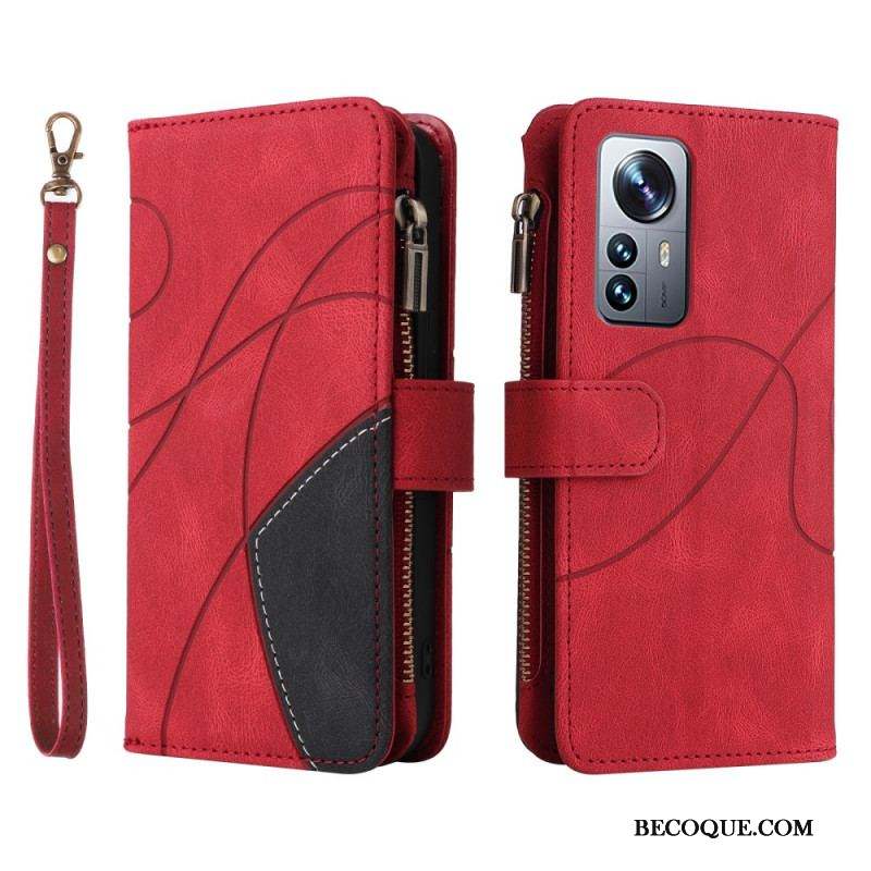 Housse Xiaomi 12 Pro Bicolore avec Porte-Monnaie
