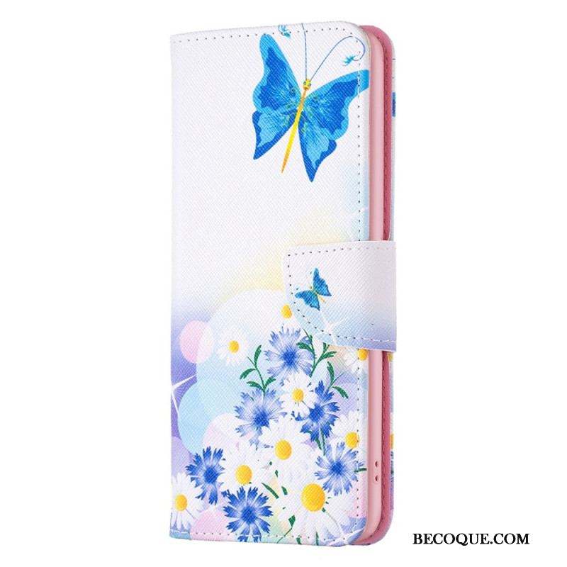 Housse Xiaomi 12T / 12T Pro Papillons et Fleurs Peints