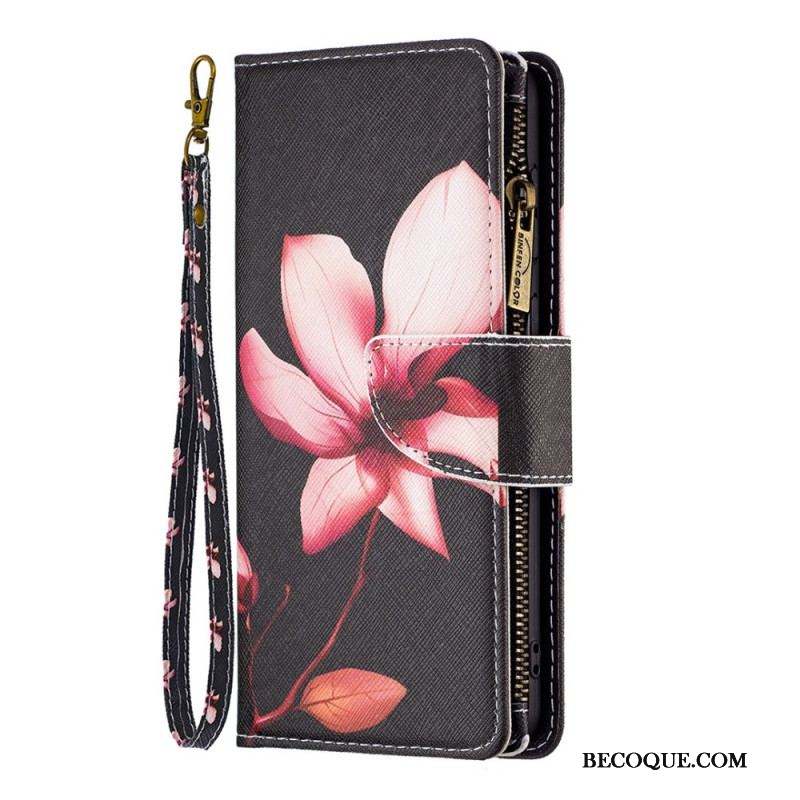 Housse Xiaomi 12T / 12T Pro Poche Zippée Fleur