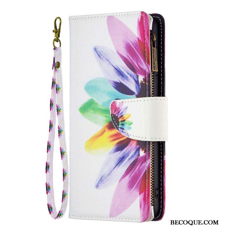 Housse Xiaomi 12T / 12T Pro Poche Zippée Fleur