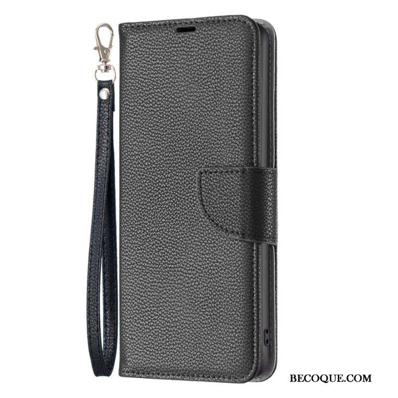 Housse Xiaomi 12T / 12T Pro Style Cuir Litchi à Lanière