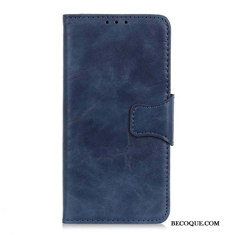 Housse Xiaomi 13 Lite Cuir Fendu Fermoir Réversible