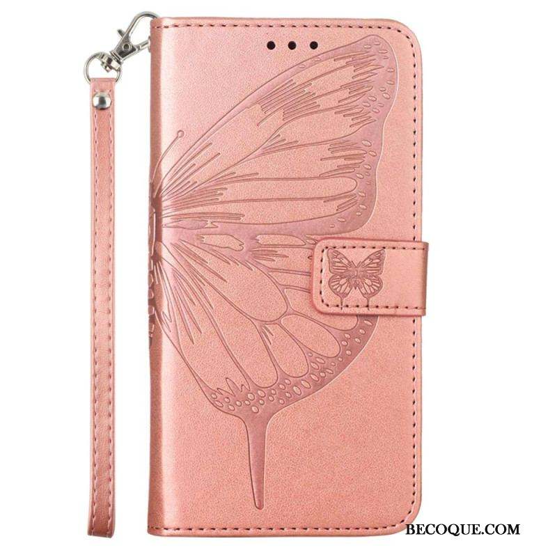 Housse Xiaomi 13 Lite Design Papillon avec Lanière