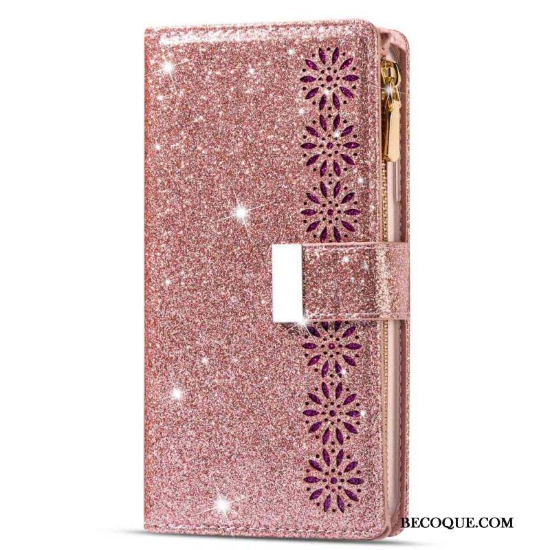 Housse Xiaomi 13 Paillettes Portefeuille Zip