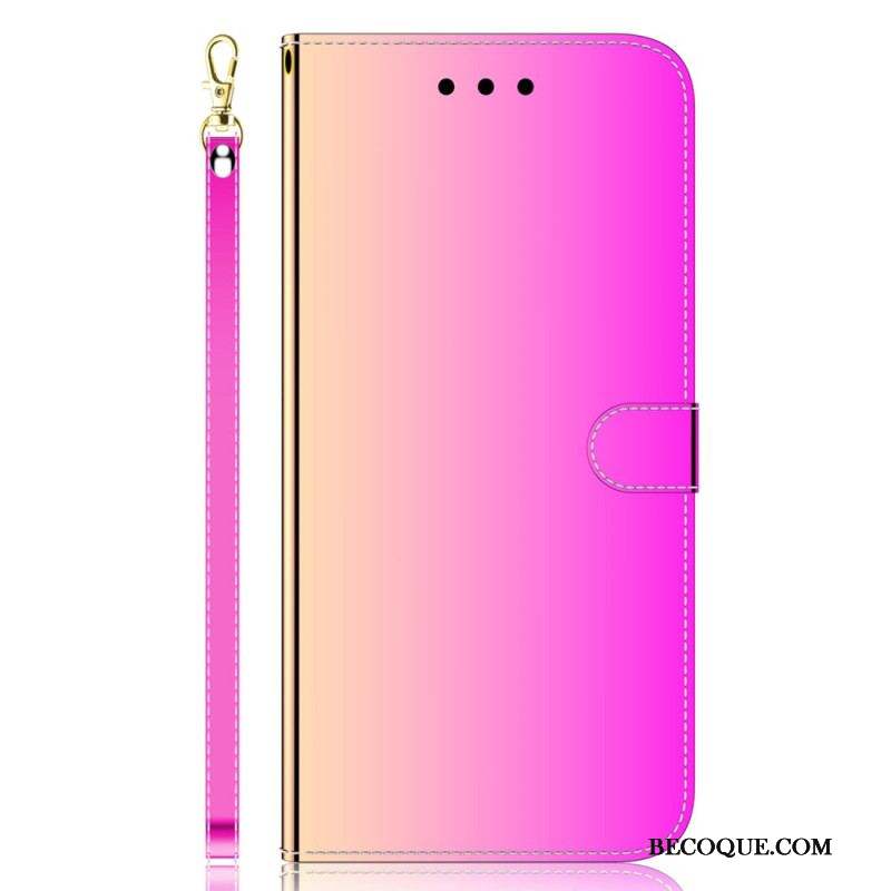 Housse Xiaomi 13 Pro Simili Cuir Miroir avec Lanière