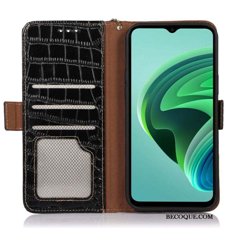 Housse Xiaomi Redmi A1 Style Crocodile RFID