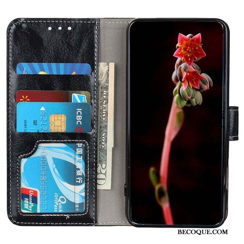Housse Xiaomi Redmi A1 Vernie avec Coutures Apparentes