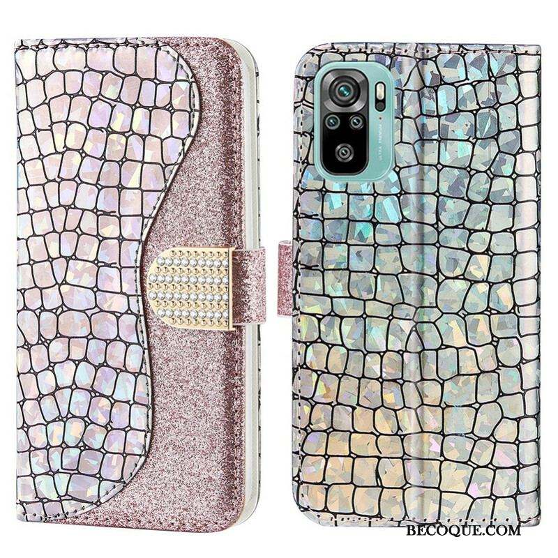 Housse Xiaomi Redmi Note 10/10S/Poco M5s Croco Diamants