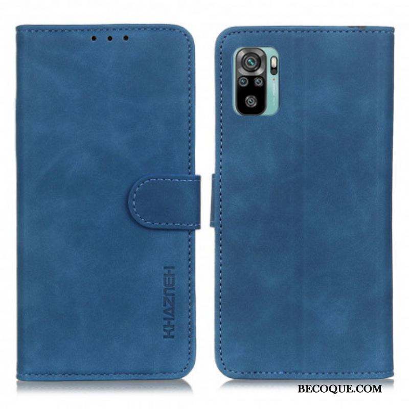 Housse Xiaomi Redmi Note 10/10S/Poco M5s Effet Cuir Vintage KHAZNEH