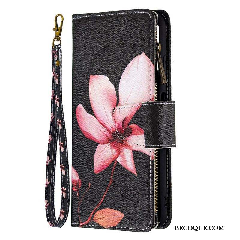 Housse Xiaomi Redmi Note 10 5G / Poco M3 Pro 5G Poche Zippée Fleur
