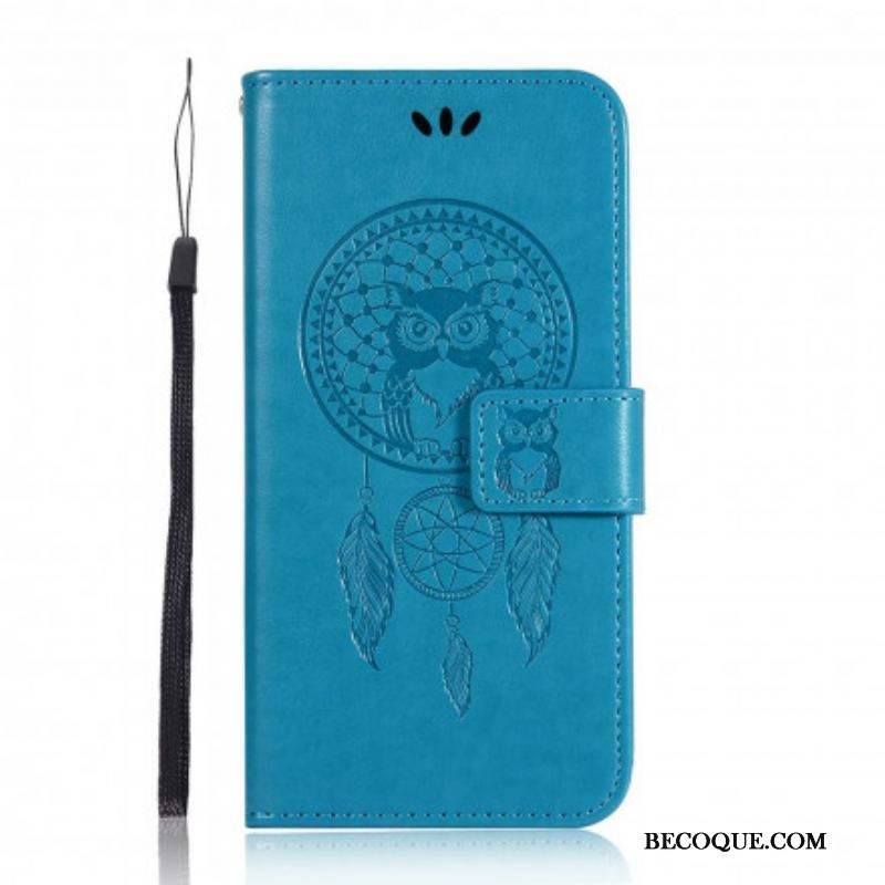 Housse Xiaomi Redmi Note 10 Pro Effet Cuir Attrape Rêves Hibou