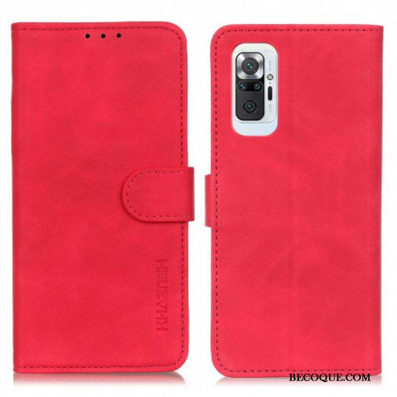 Housse Xiaomi Redmi Note 10 Pro Effet Cuir Vintage KHAZNEH