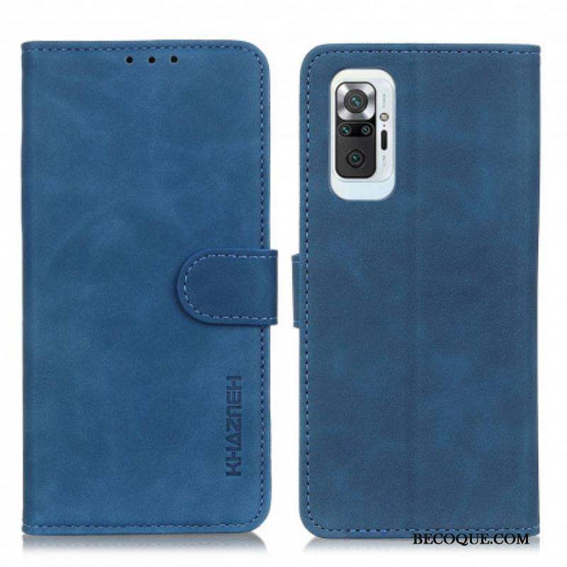 Housse Xiaomi Redmi Note 10 Pro Effet Cuir Vintage KHAZNEH