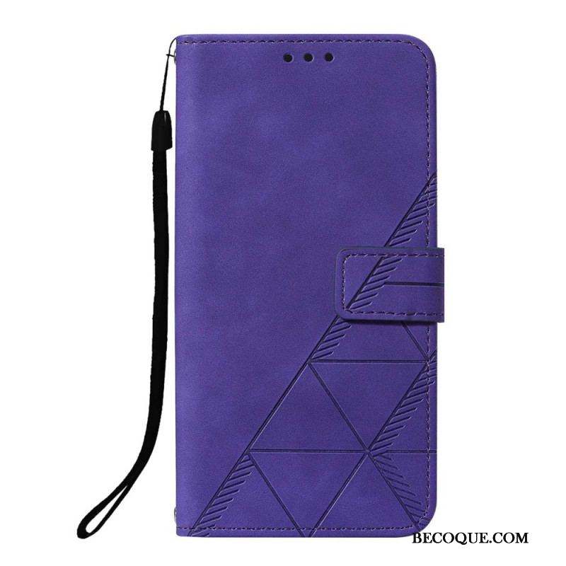 Housse Xiaomi Redmi Note 10 Pro Style Cuir Géométrique à Lanière