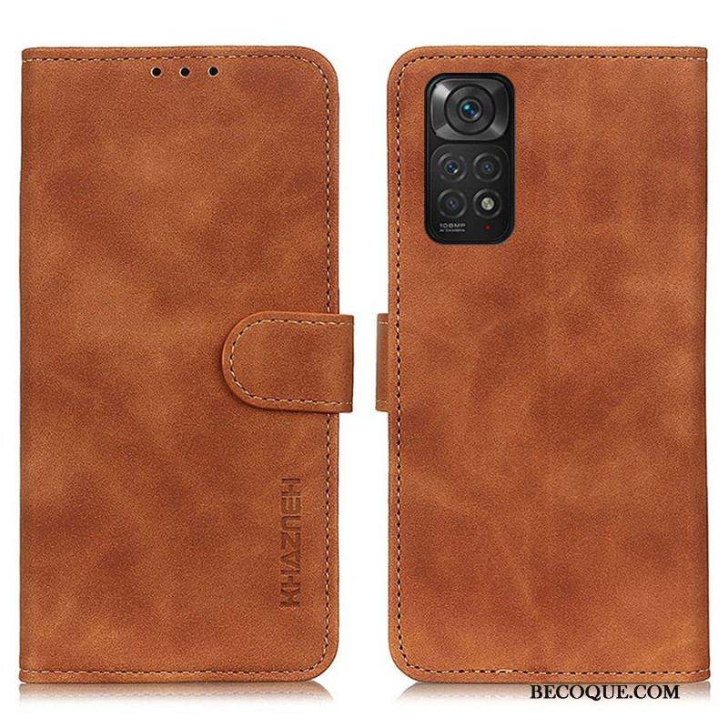 Housse Xiaomi Redmi Note 11 / 11s Effet Cuir Vintage KHAZNEH