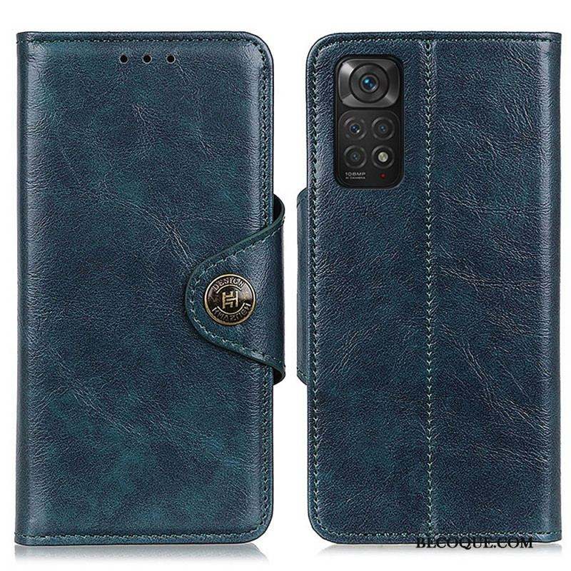 Housse Xiaomi Redmi Note 11 / 11s Simili Cuir Brillant Bouton