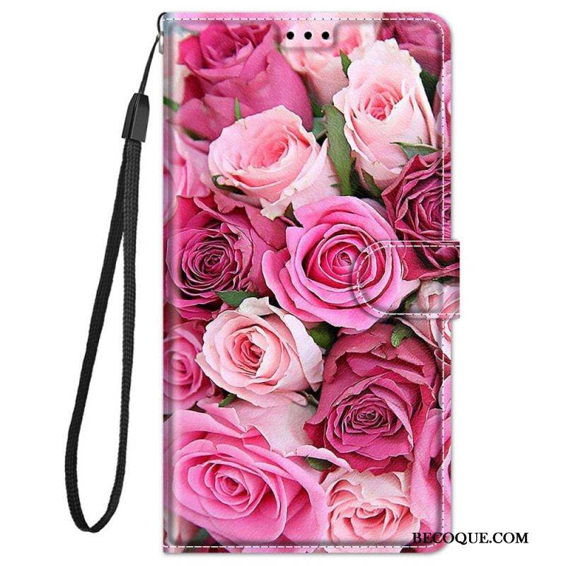 Housse Xiaomi Redmi Note 11 Pro Plus 5G Roses avec Lanière