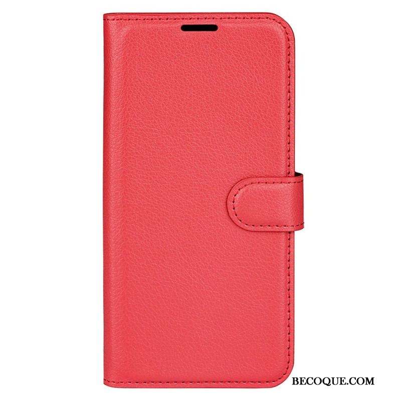 Housse Xiaomi Redmi Note 12/Poco X5 5G Effet Cuir Litchi Classique
