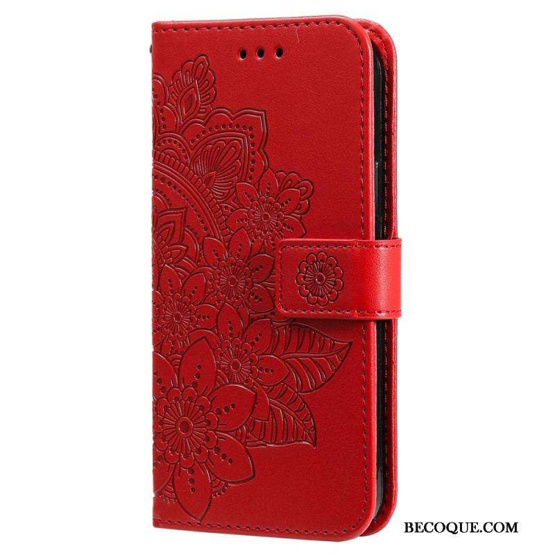 Housse Xiaomi Redmi Note 12/Poco X5 5G Fleur Mandala à Lanière