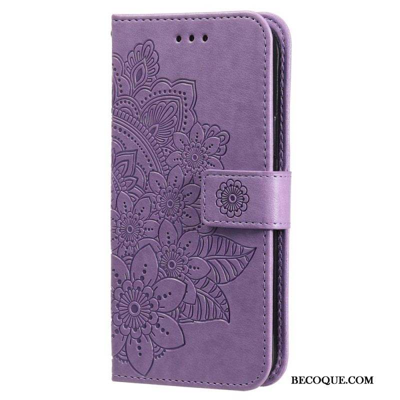 Housse Xiaomi Redmi Note 12/Poco X5 5G Fleur Mandala à Lanière