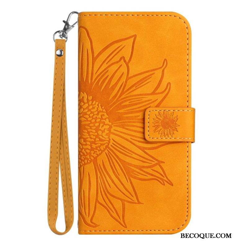Housse Xiaomi Redmi Note 12/Poco X5 5G Fleur avec Lanière