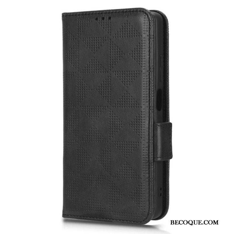 Housse Xiaomi Redmi Note 12/Poco X5 5G Triangles avec Lanière