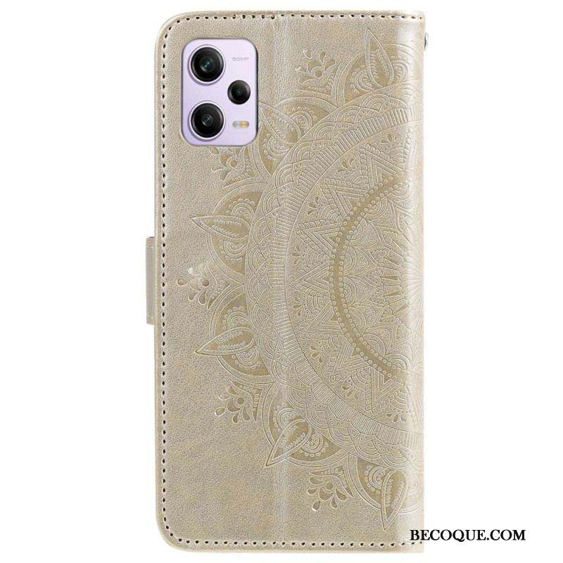 Housse Xiaomi Redmi Note 12 Pro/Poco X5 Pro 5G Mandala Soleil avec Lanière