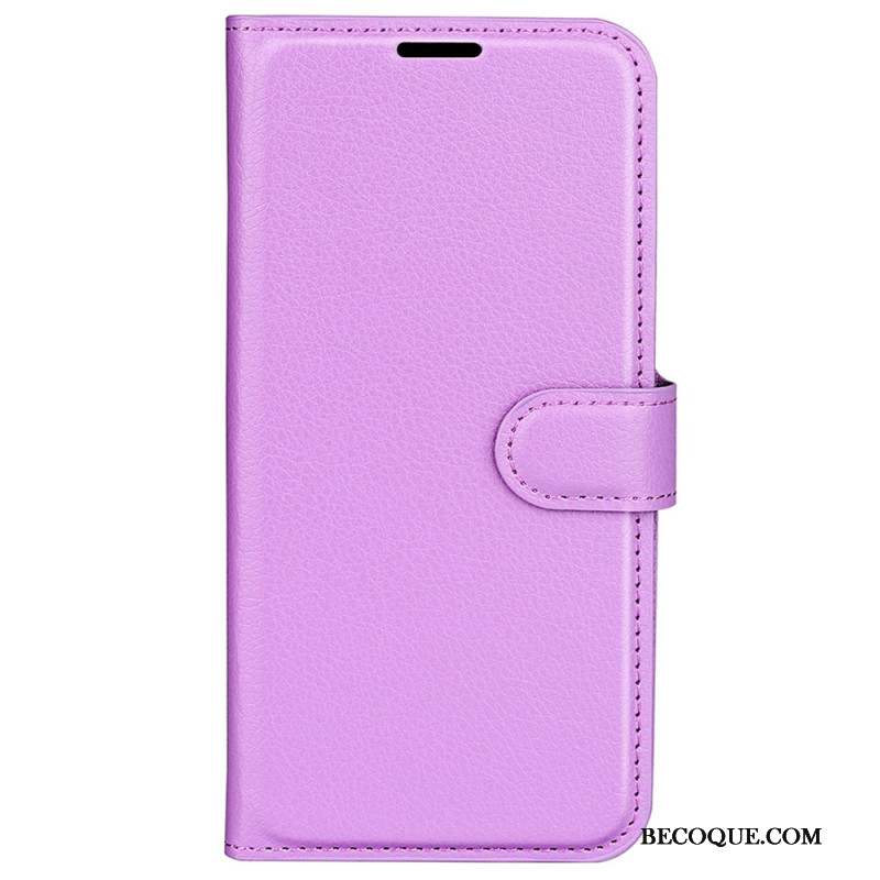 Housse Xiaomi Redmi Note 13 4G Simili Cuir Litchi Classique