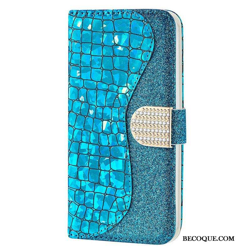 Housse iPhone 13 Mini Croco Diamants