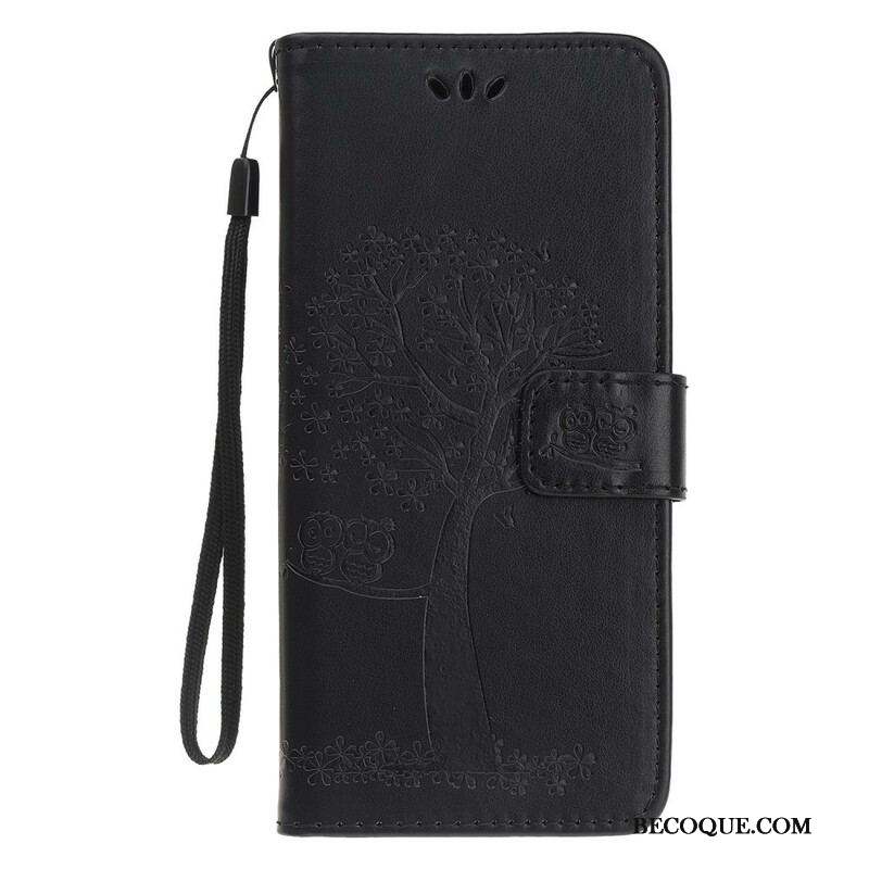 Housse iPhone 13 Pro Arbre et Hiboux à Lanière